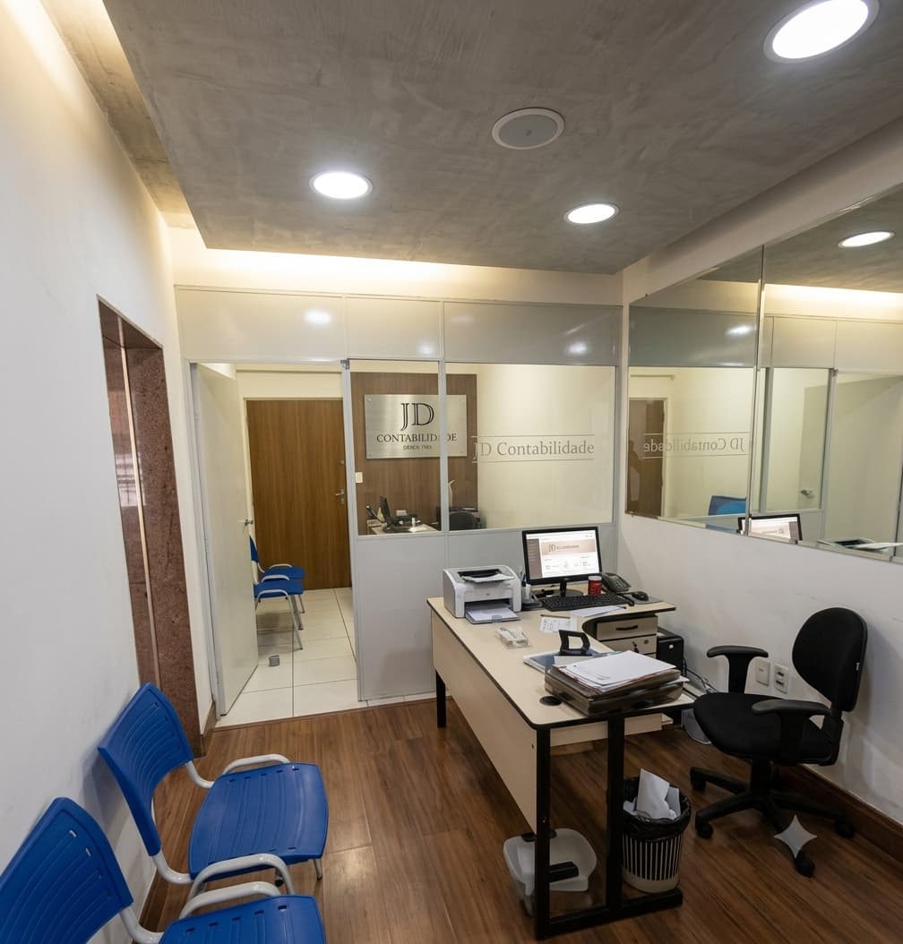 Recepção do escritório da JD Contabilidade em Ipatinga